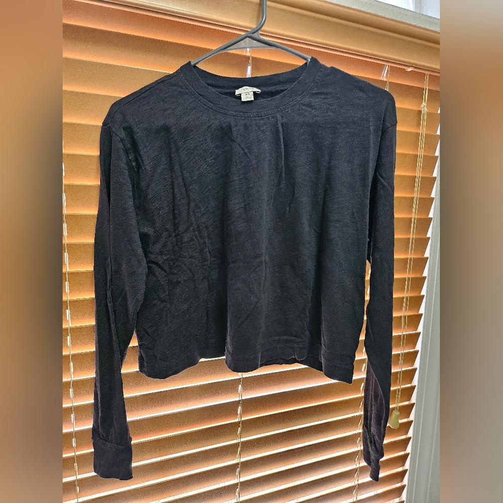 J Crew Long-sleeve cropped crewneck tee XS